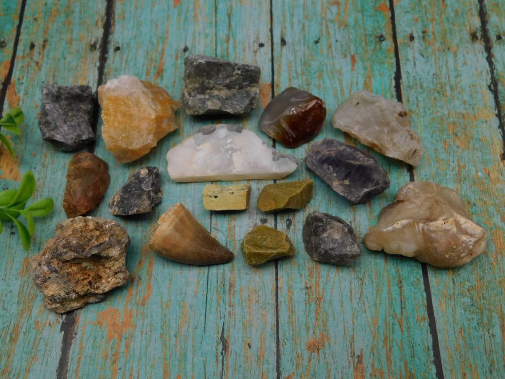 MIXED LOT ROCK STONE LAPIDARY SPECIMEN: MIXED LOT ROCK STONE LAPIDARY SPECIMEN