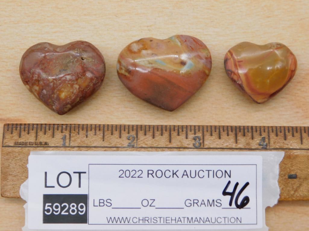 POLYCHROME JASPER HEARTS ROCK STONE LAPIDARY SPECIMEN - 2
