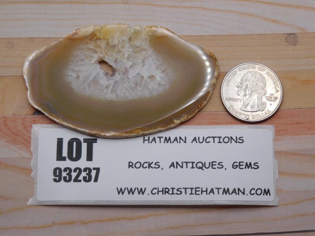 AGATE SLICE ROCK STONE LAPIDARY SPECIMEN: AGATE SLICE ROCK STONE LAPIDARY SPECIMEN