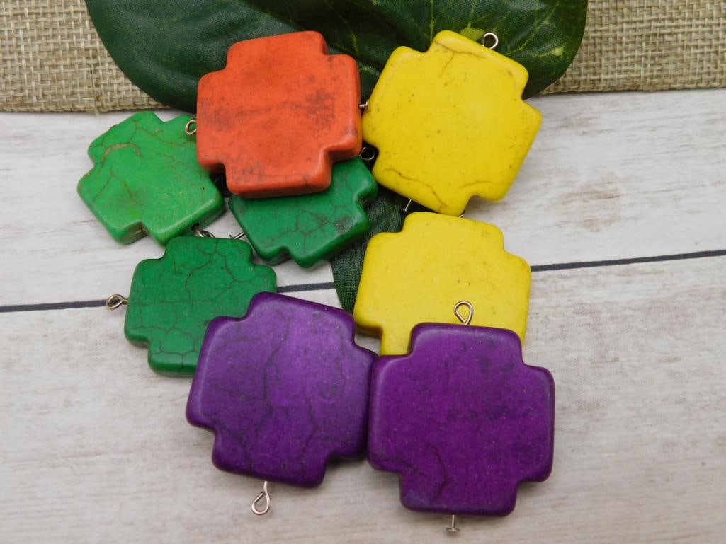 STONE CROSS PENDANTS ROCK STONE LAPIDARY SPECIMEN (1 of 2)