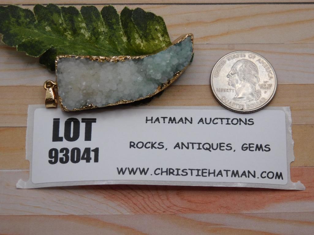 DRUZY QUARTZ PENDANT ROCK STONE LAPIDARY SPECIMEN: DRUZY QUARTZ PENDANT ROCK STONE LAPIDARY SPECIMEN