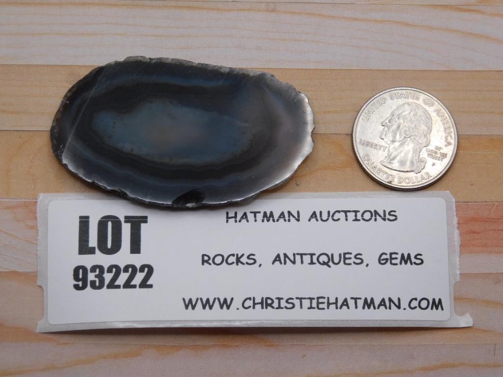 AGATE SLICE ROCK STONE LAPIDARY SPECIMEN: AGATE SLICE ROCK STONE LAPIDARY SPECIMEN