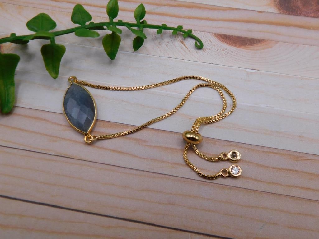 LABRADORITE ADJUSTABLE BRACELET ROCK STONE LAPIDARY SPECIMEN (1 of 3)