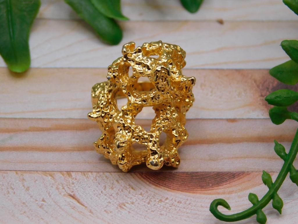 GOLD CLUSTER RING ROCK STONE LAPIDARY SPECIMEN (1 of 4)