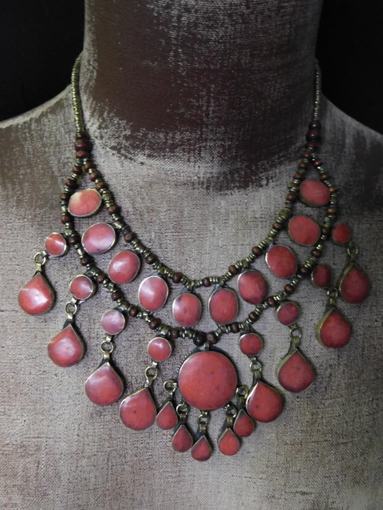 RED JASPER STATEMENT NECKLACE ROCK STONE LAPIDARY SPECIMEN: RED JASPER STATEMENT NECKLACE ROCK STONE LAPIDARY SPECIMEN