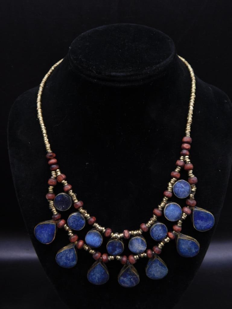 LAPIS LAZULI NECKLACE ROCK STONE LAPIDARY SPECIMEN (1 of 3)