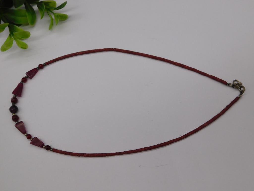 MIXED BEADED NECKLACE ROCK STONE LAPIDARY SPECIMEN: MIXED BEADED NECKLACE ROCK STONE LAPIDARY SPECIMEN