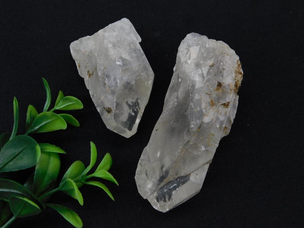 Two Clear Quartz Crystal Specimens Rock Stone Lapidary Specimen: Two Clear Quartz Crystal Specimens Rock Stone Lapidary Specimen