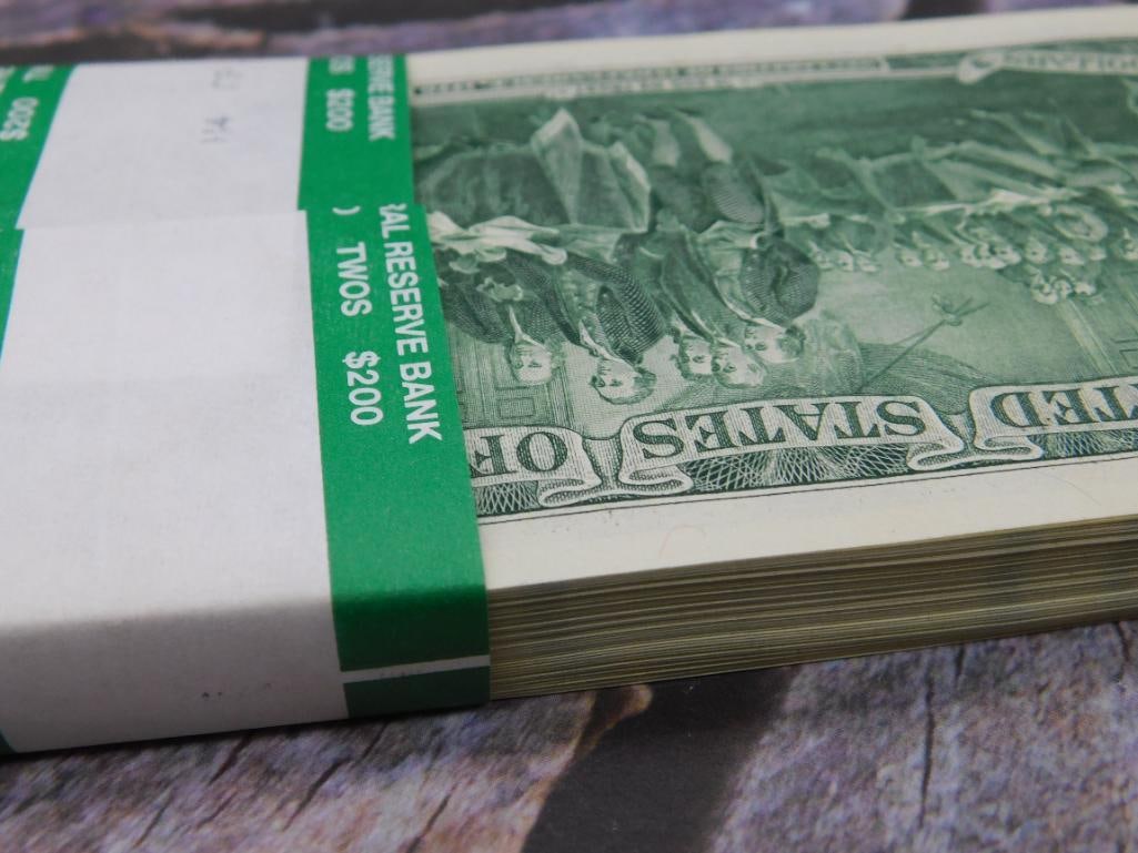 100 Consecutive $2 Bills - Unopened Brick - 2