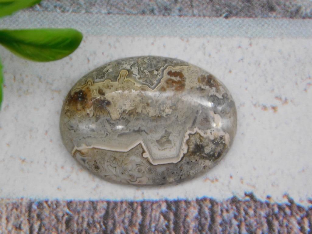 CABOCHON ROCK STONE LAPIDARY SPECIMEN: CABOCHON ROCK STONE LAPIDARY SPECIMEN — Part of our Discover Sunken Cove, Crystals and Gems auction at HATMAN'S Auctions! Please see photos for measurements and condition. YES, we have in-house ship