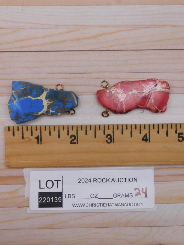 IMPRESSION JASPER PENDANTS ROCK STONE LAPIDARY SPECIMEN: IMPRESSION JASPER PENDANTS ROCK STONE LAPIDARY SPECIMEN - Authentic estate find offered in our online auction. Perfect for collectors, resellers, and enthusiasts of vintage, antiques, minerals, rocks,