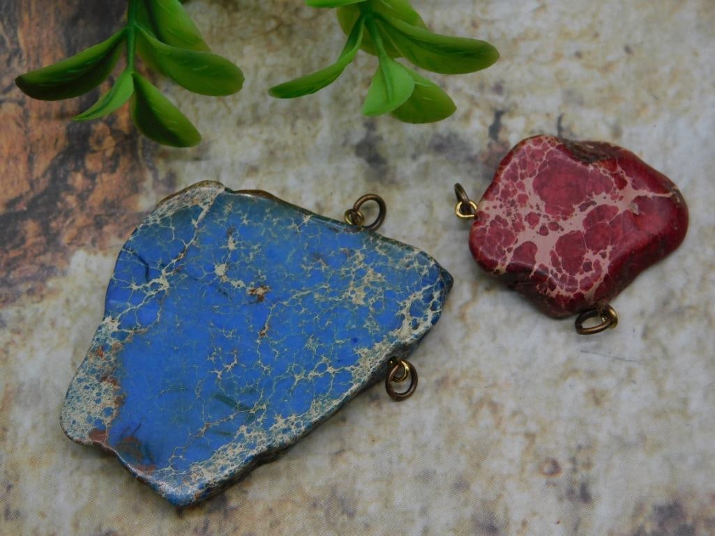 IMPRESSION JASPER PENDANTS ROCK STONE LAPIDARY SPECIMEN (1 of 2)