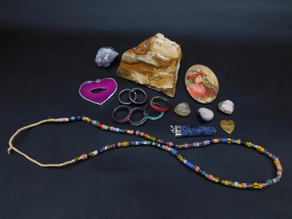 MIXED LOT ROCK STONE LAPIDARY SPECIMEN: MIXED LOT ROCK STONE LAPIDARY SPECIMEN - Authentic estate find offered in our online auction. Perfect for collectors, resellers, and enthusiasts of vintage, antiques, minerals, rocks, crystals,