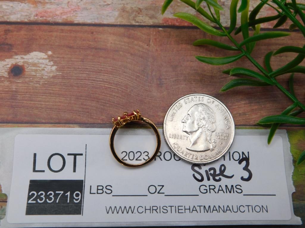 GENUINE STONE RING SIZE 3 - 2