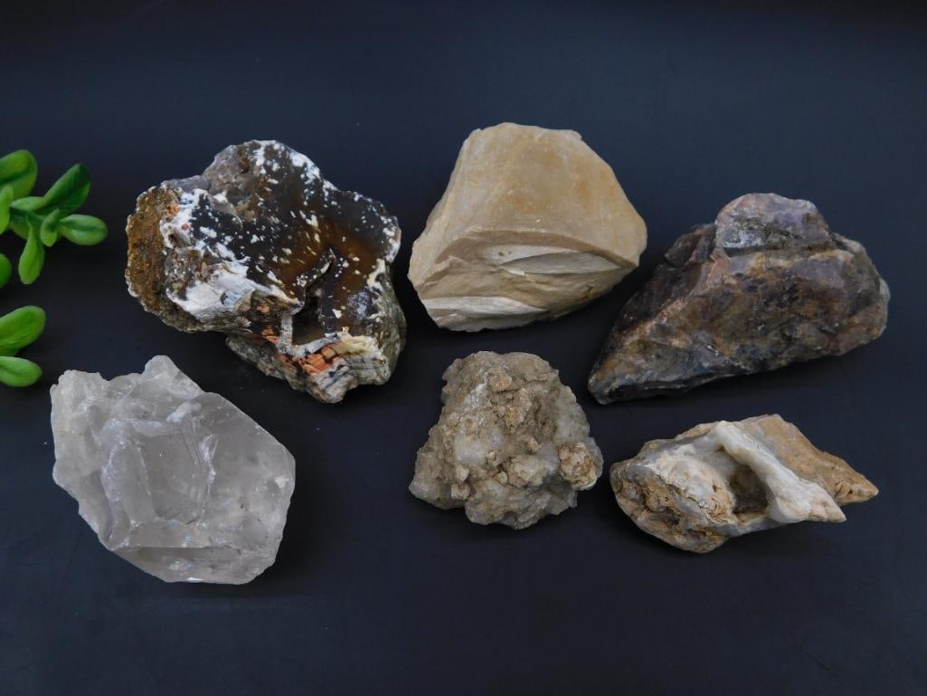 MIXED ROUGH LOT ROCK STONE LAPIDARY SPECIMEN: MIXED ROUGH LOT ROCK STONE LAPIDARY SPECIMEN - Authentic estate find offered in our online auction. Perfect for collectors, resellers, and enthusiasts of vintage, antiques, minerals, rocks, crystals,