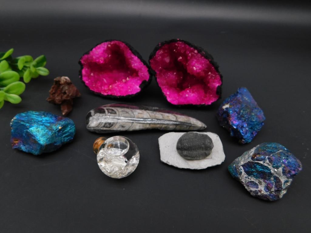 MIXED LOT ROCK STONE LAPIDARY SPECIMEN: MIXED LOT ROCK STONE LAPIDARY SPECIMEN - Authentic estate find offered in our online auction. Perfect for collectors, resellers, and enthusiasts of vintage, antiques, minerals, rocks, crystals,