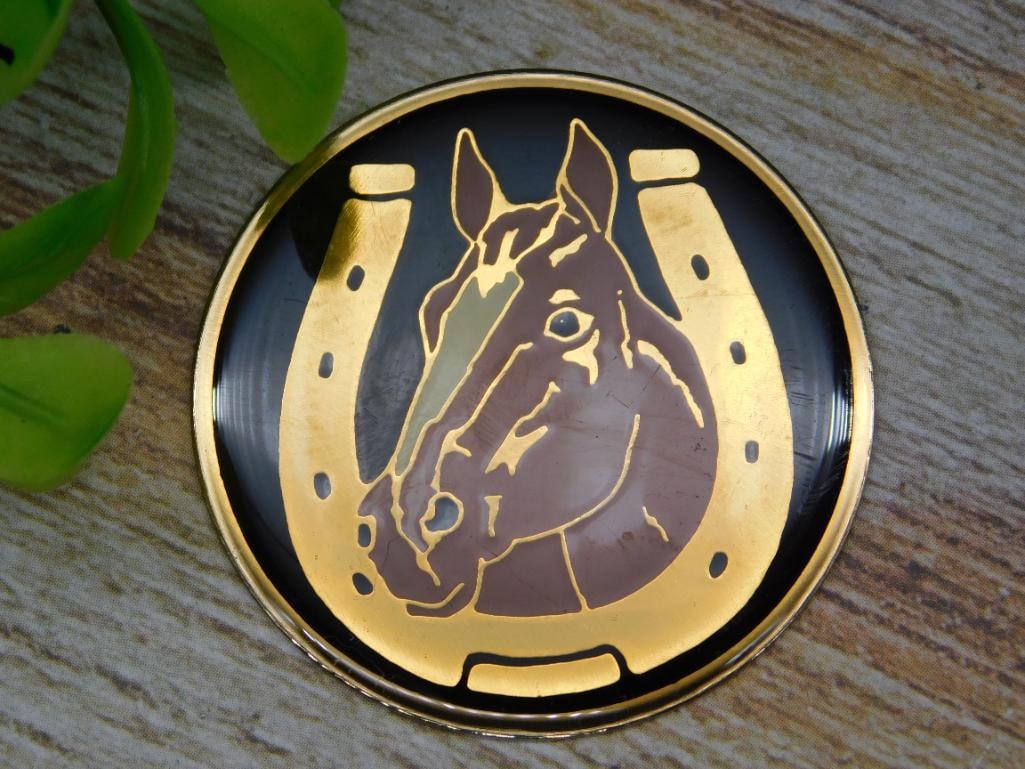 HORSE CABOCHON MEDALLION: HORSE CABOCHON MEDALLION - Part of our Discover Mystic Finds, Crystals and Gems auction at HATMAN'S Auctions! Please see photos for measurements and condition. YES, we have in-house shipping! We have