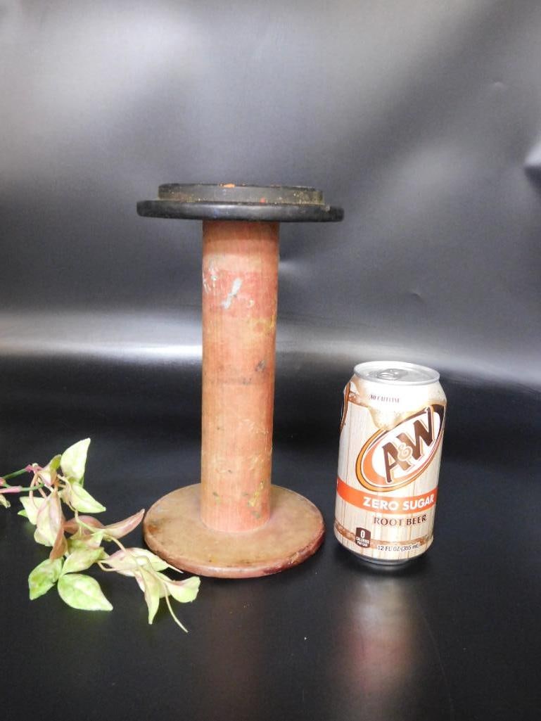 Wooden Textile Spool With Black End Cap (1 of 3)