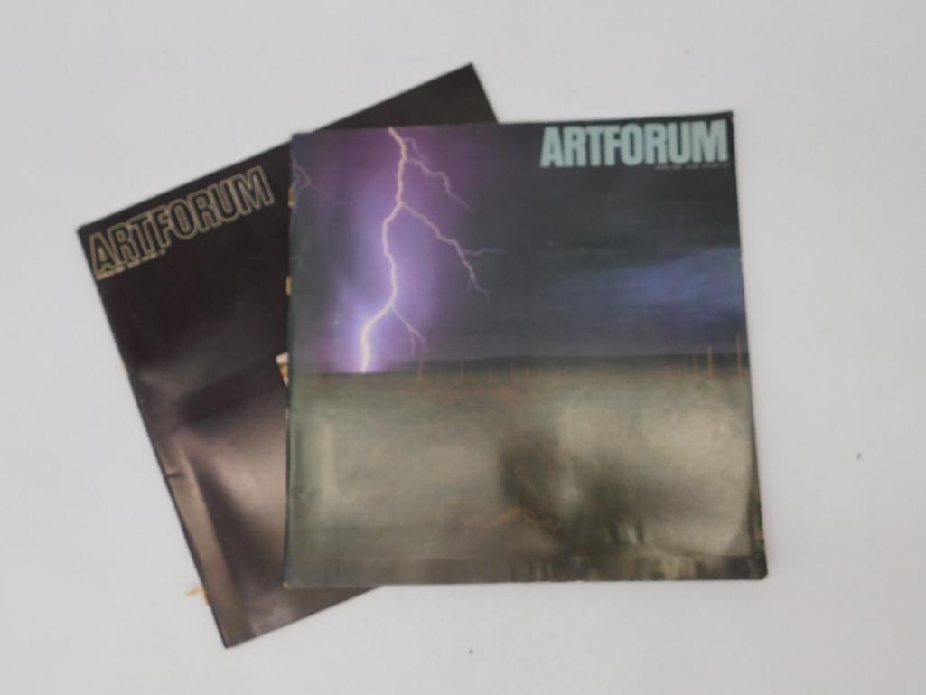 Set of Artforum Magazines Featuring Art and Culture Content: Set of Artforum Magazines Featuring Art and Culture Content - This lot includes a set of Artforum magazines, which feature visually engaging covers and detailed articles on art and culture. These publ