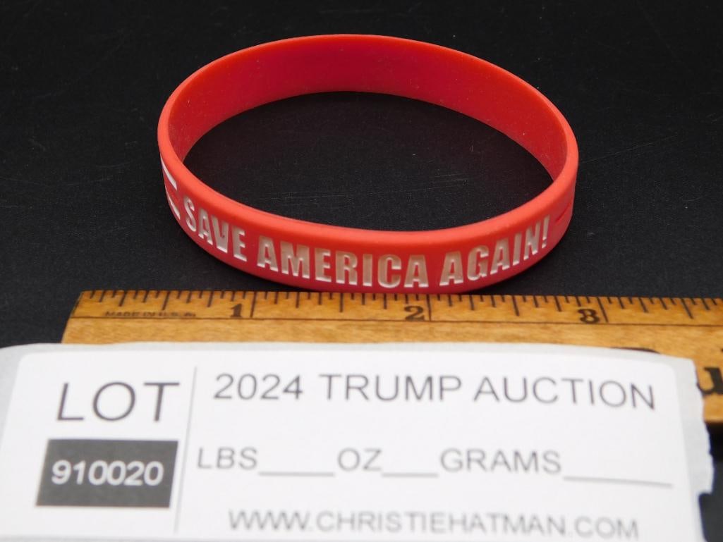 DONALD TRUMP WRIST BAND: DONALD TRUMP WRIST BAND - Authentic estate find offered in our online auction. Perfect for collectors, resellers, and enthusiasts of vintage, antiques, minerals, rocks, crystals, jewelry, and rare