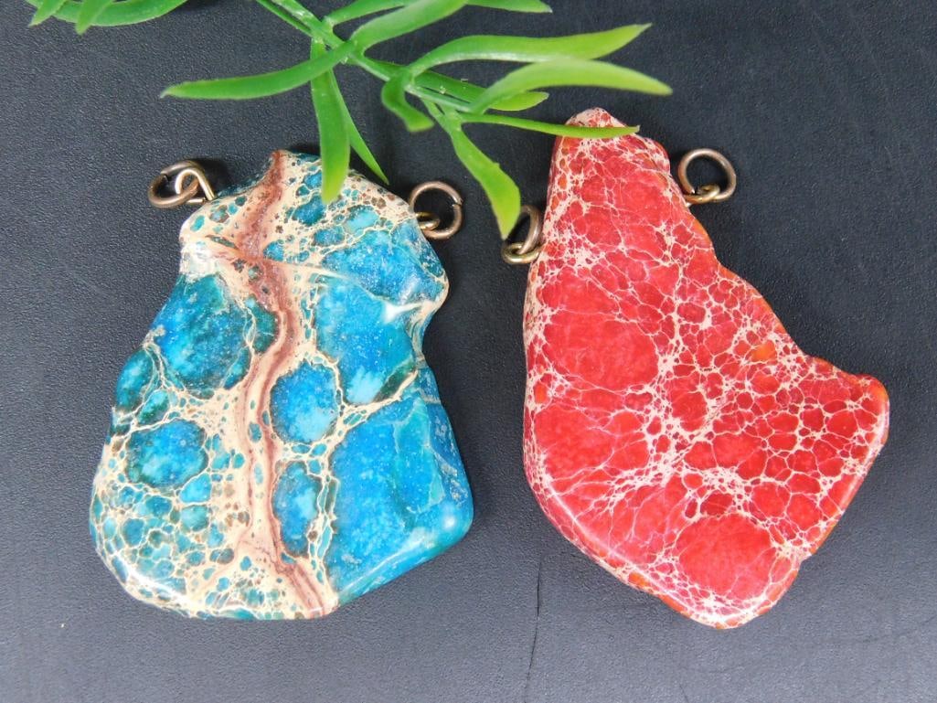 IMPRESSION JASPER PENDANTS ROCK STONE LAPIDARY SPECIMEN (1 of 2)