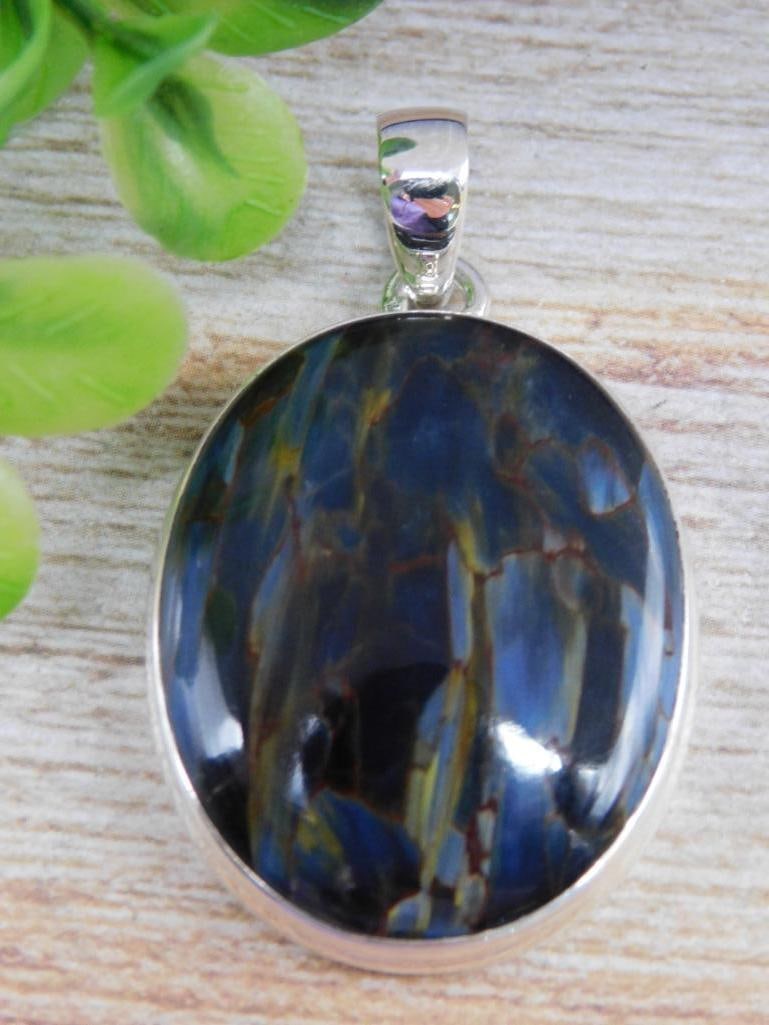 STERLING SILVER PIETERSITE PENDANT ROCK STONE LAPIDARY SPECIMEN (1 of 2)