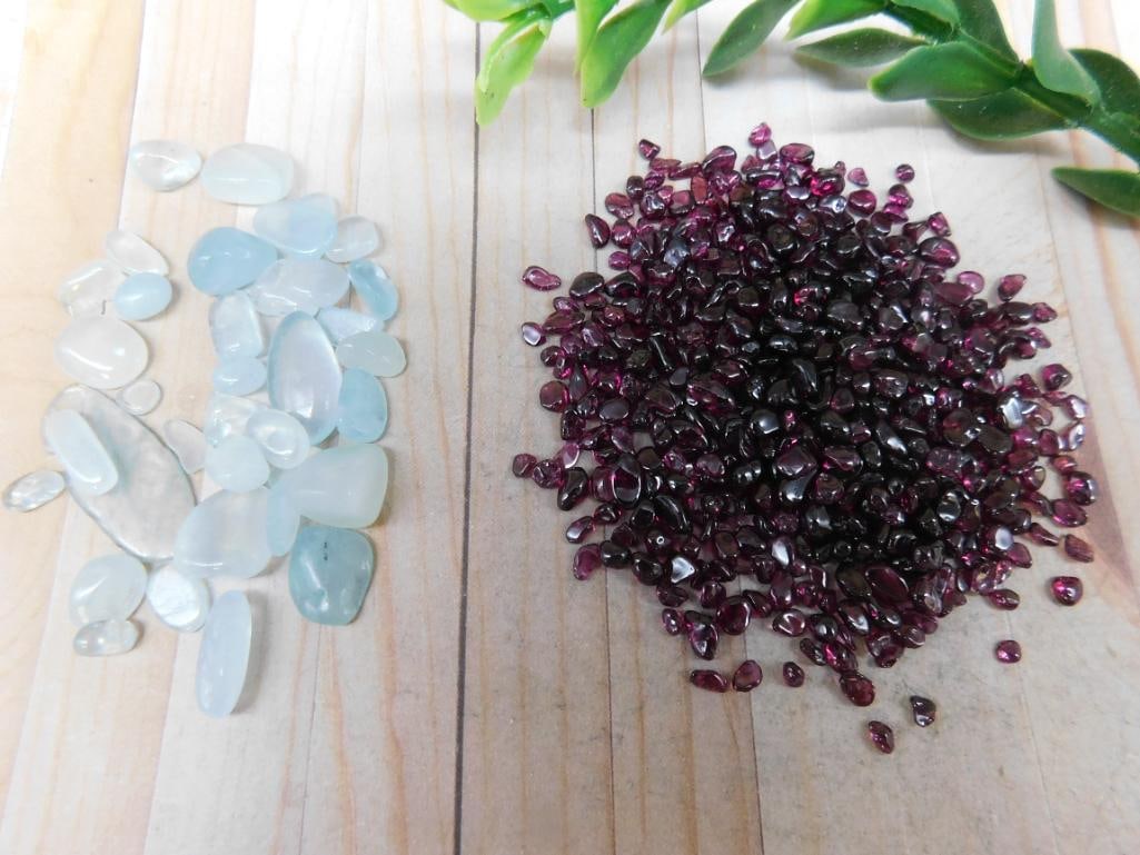 GARNET AND AQUAMARINE ROCK STONE LAPIDARY SPECIMEN: WELCOME TO HATMAN AUCTIONS! SPECIAL NOTICE: Please see photos for measurements and descriptions. ***Yes, we have in house shipping with MANY REPEAT CUSTOMERS because of our streamlined service. ****We