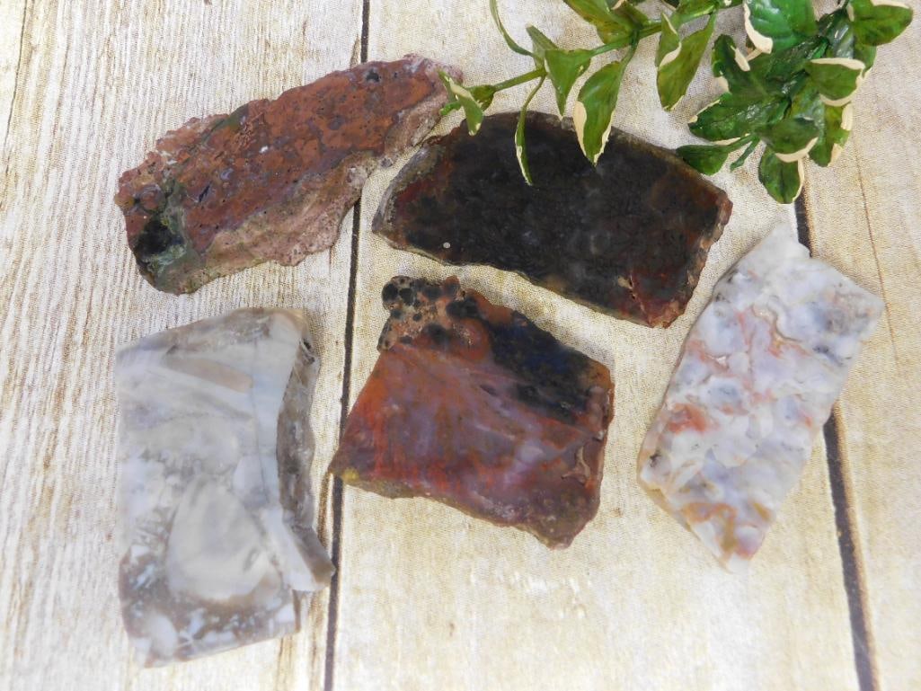MIXED SLABS ROCK STONE LAPIDARY SPECIMEN: WELCOME TO HATMAN AUCTIONS! SPECIAL NOTICE: Please see photos for measurements and descriptions. ***Yes, we have in house shipping with MANY REPEAT CUSTOMERS because of our streamlined service.