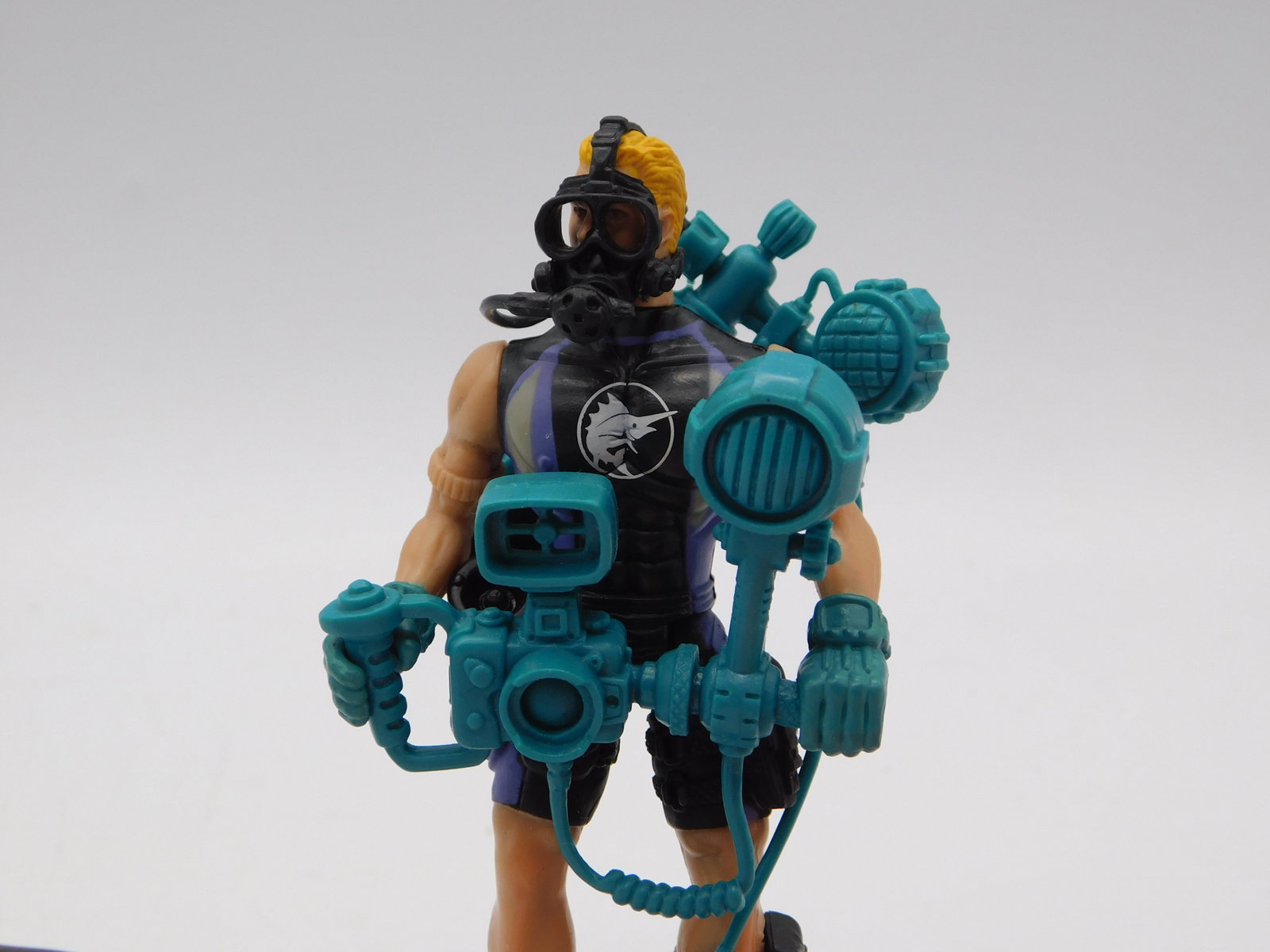 Vintage Scuba Diving Action Figure Playset with Whale Fish Submarine Toys: Vintage Scuba Diving Action Figure Playset with Whale Fish Submarine Toys represents a classic collectible from the golden age of action figure play sets. This vintage scuba diver features exceptional