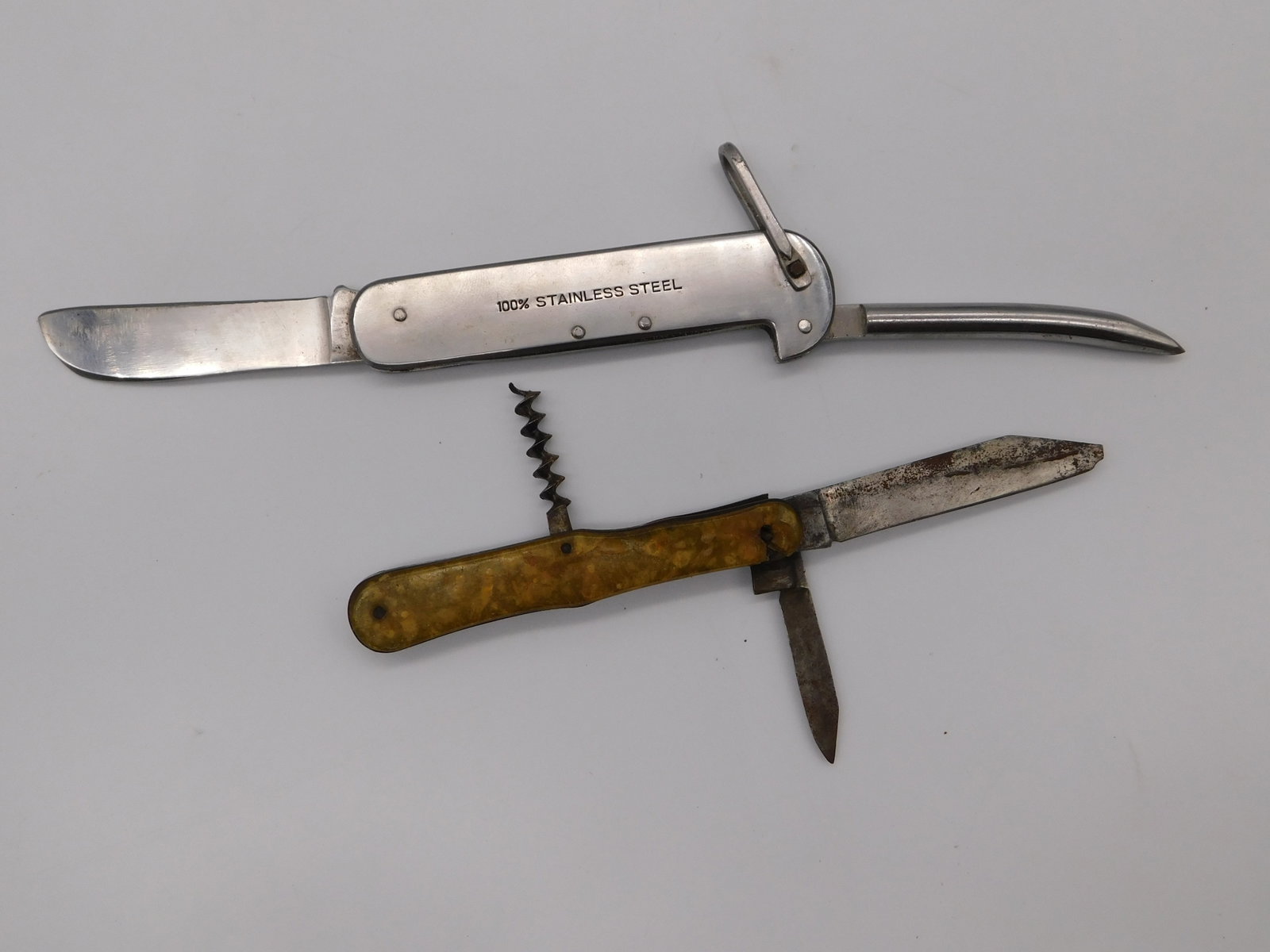 Vintage Antique Folding Pocket Knife Lot Stainless Steel Corkscrew Multi-Tool Collectible (1 of 3)