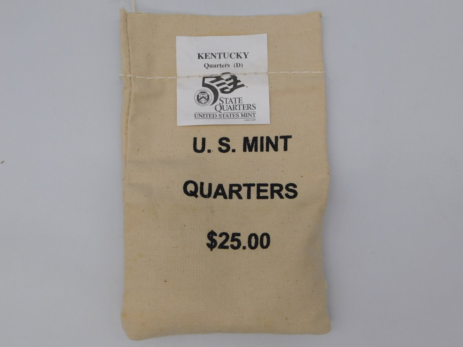 Original US Mint Kentucky State Quarters D Sealed Canvas Bag Collectible (1 of 2)