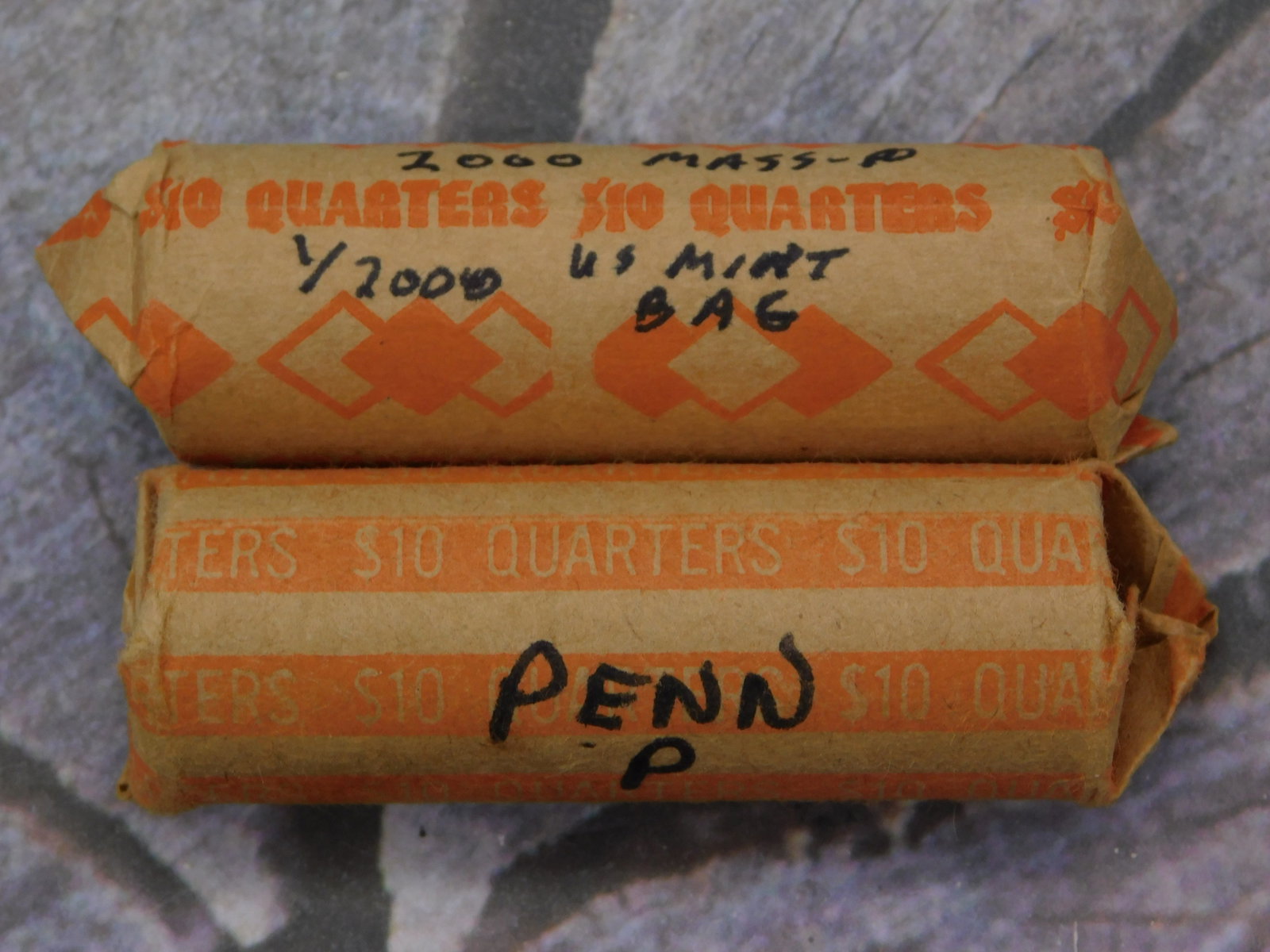 Vintage Antique U.S. Mint Quarters Roll Wrapper 2000 Collectable Numismatic Paper (1 of 2)