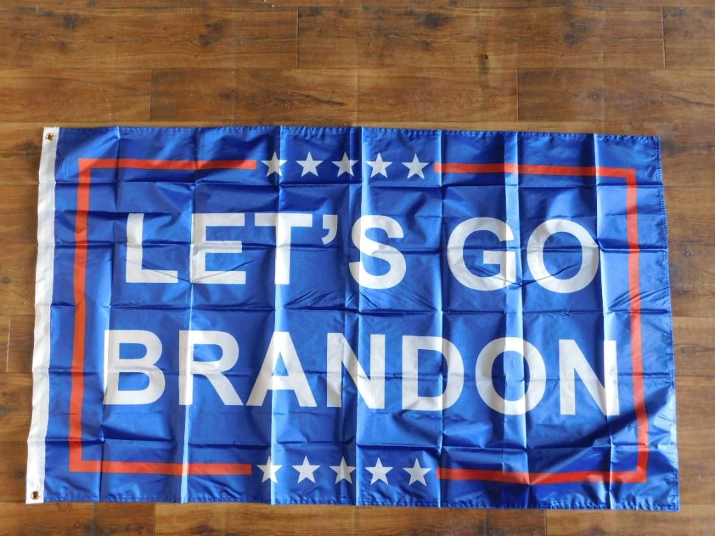 LETS GO BRANDON BLUE FLAG: LETS GO BRANDON BLUE FLAG - Authentic estate find offered in our online auction. Perfect for collectors, resellers, and enthusiasts of vintage, antiques, minerals, rocks, crystals, jewelry, and rare