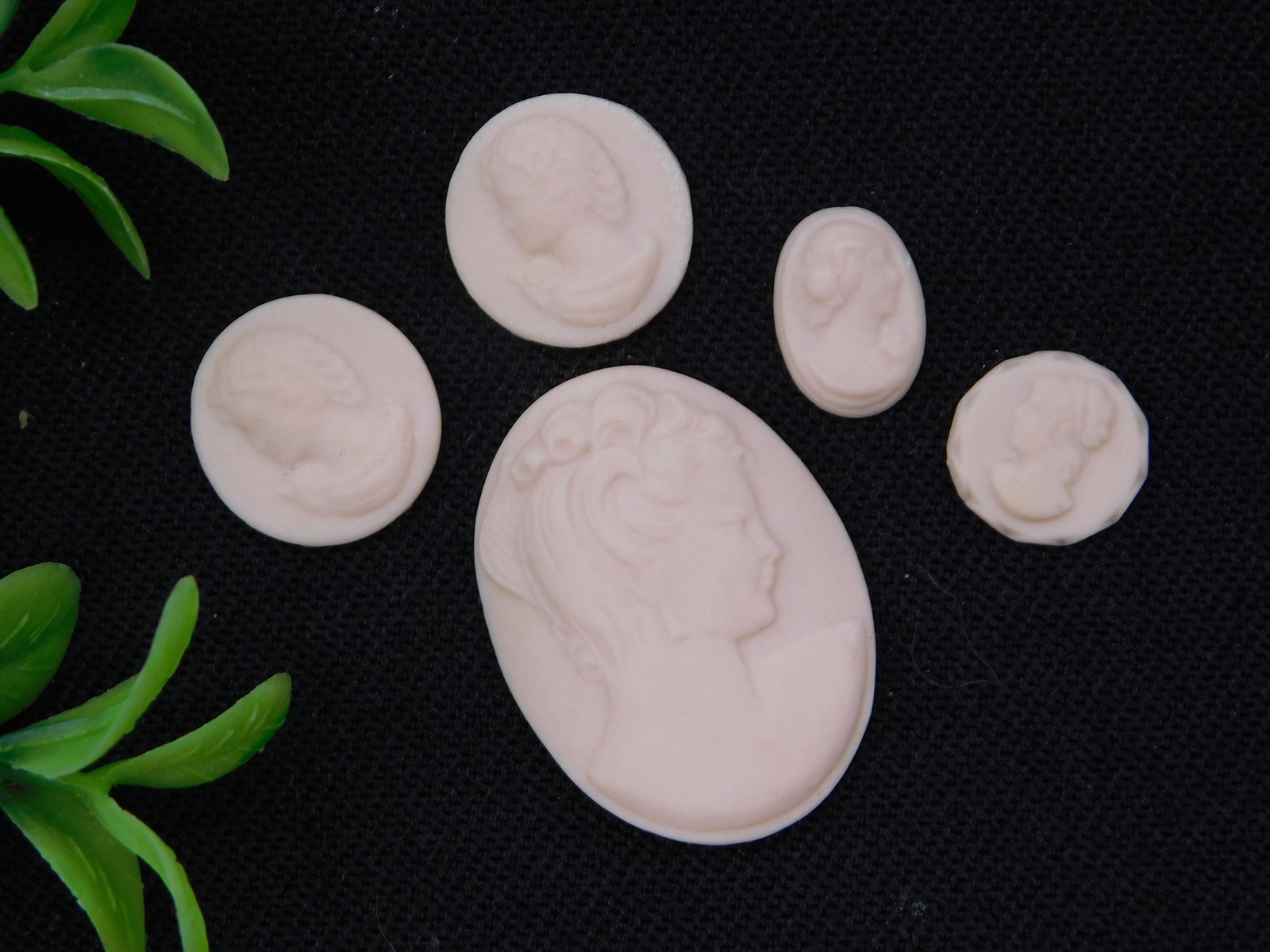 Hand Carved White Stone Cameo Pendants Charms Classical Portrait Set of 5: Hand Carved White Stone Cameo Pendants Charms Classical Portrait Set of 5 represents a beautiful collection of classical carved cameos perfect for jewelry making, collecting, or restoration projects. 