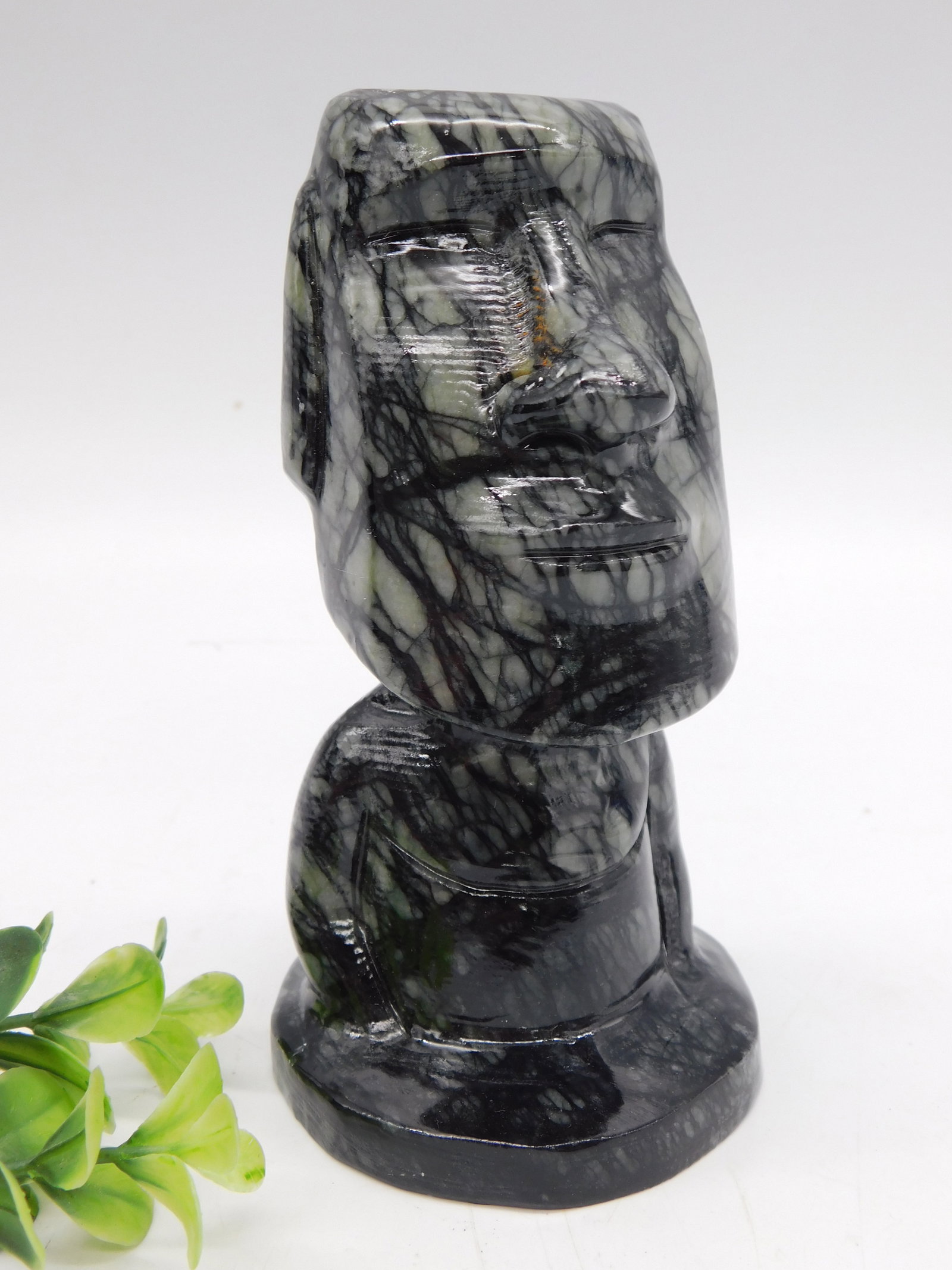 Black Tourmaline with White Matrix Polished Specimen Rock Stone Lapidary Specimen (1 of 2)