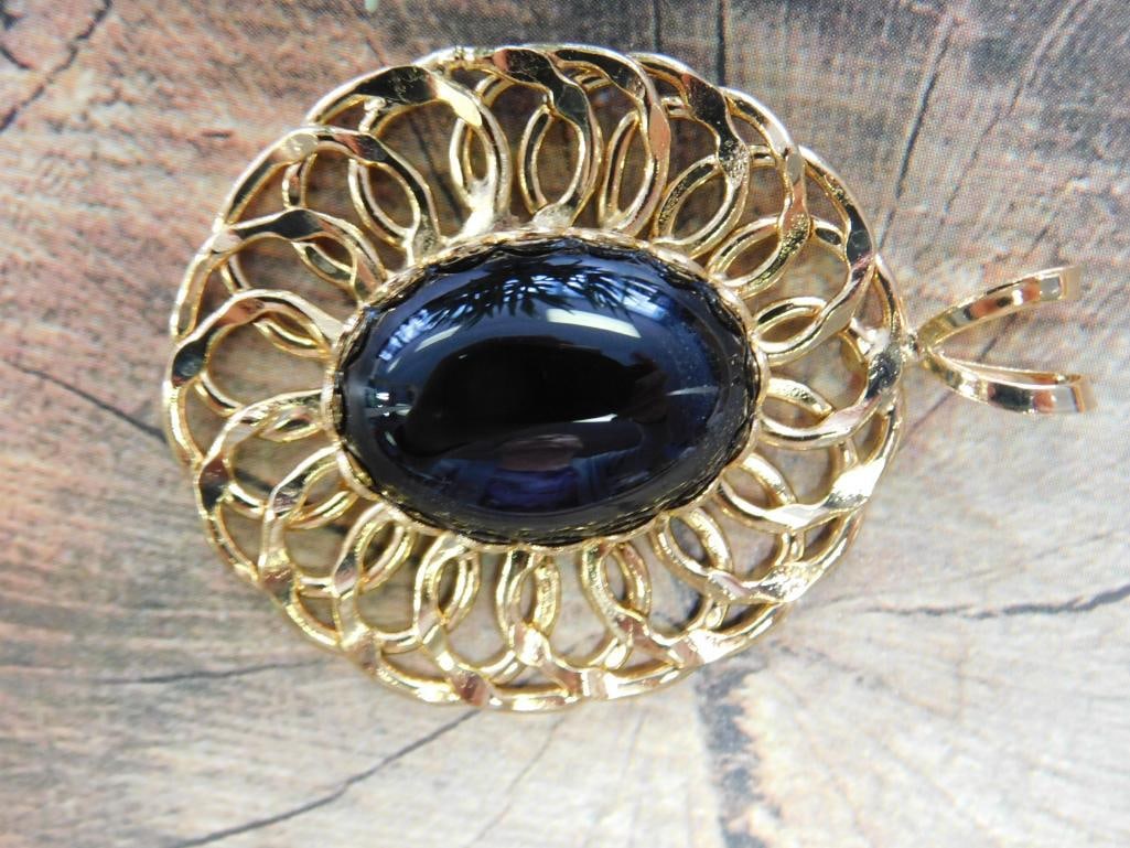 OBSIDIAN PENDANT ROCK STONE LAPIDARY SPECIMEN (1 of 2)