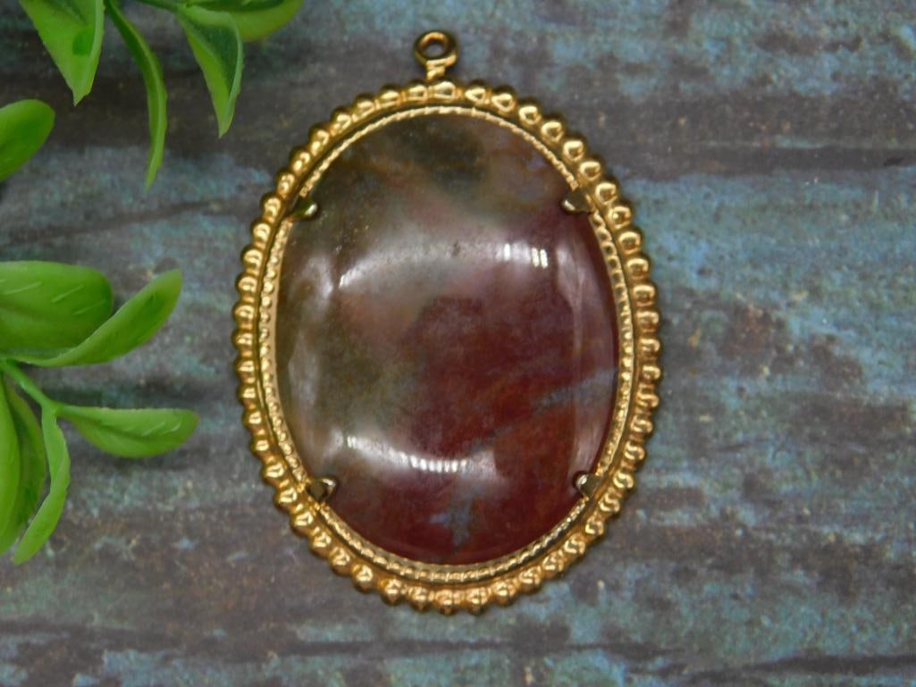 GENUINE STONE PENDANT ROCK STONE LAPIDARY SPECIMEN (1 of 2)