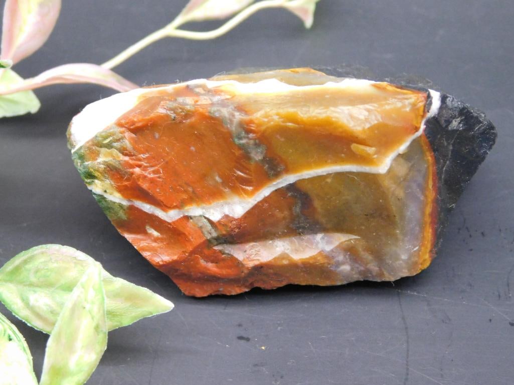 Raw Multicolored Jasper Stone With Veining - 2