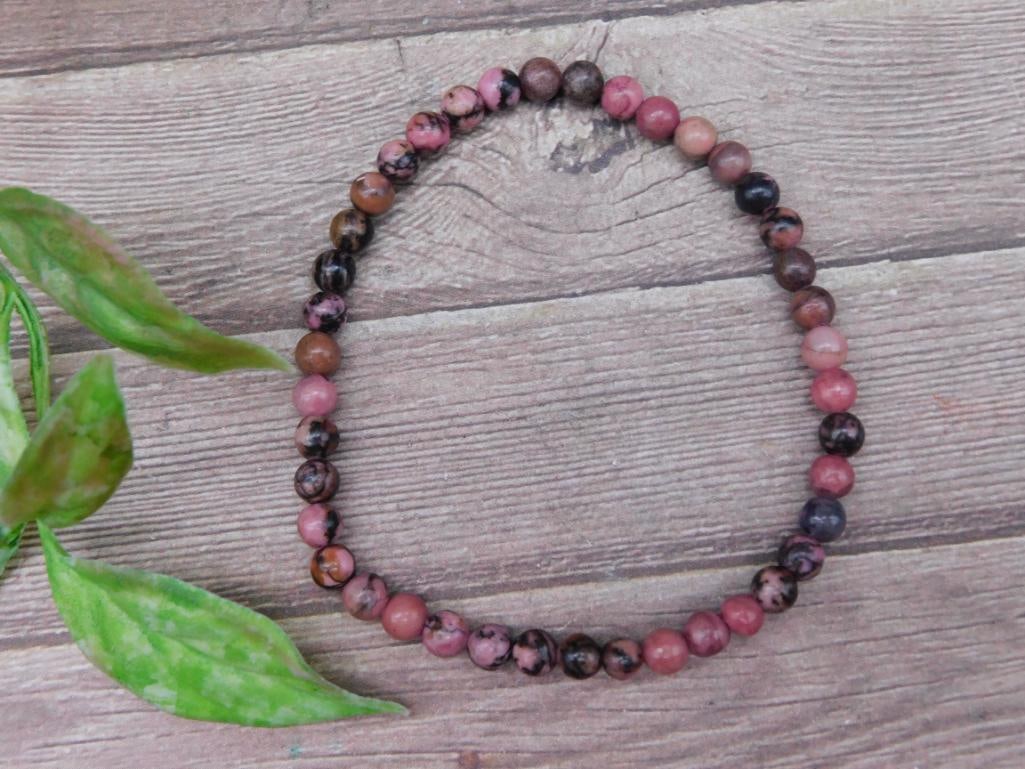Rhodonite Beaded Stretchable Bracelet (1 of 3)