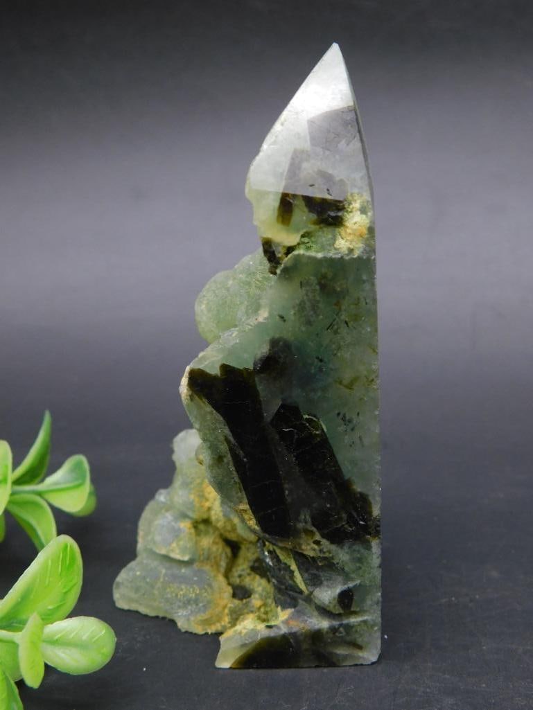 Polished Quartz Crystal with Mineral Inclusions: Polished Quartz Crystal with Mineral Inclusions