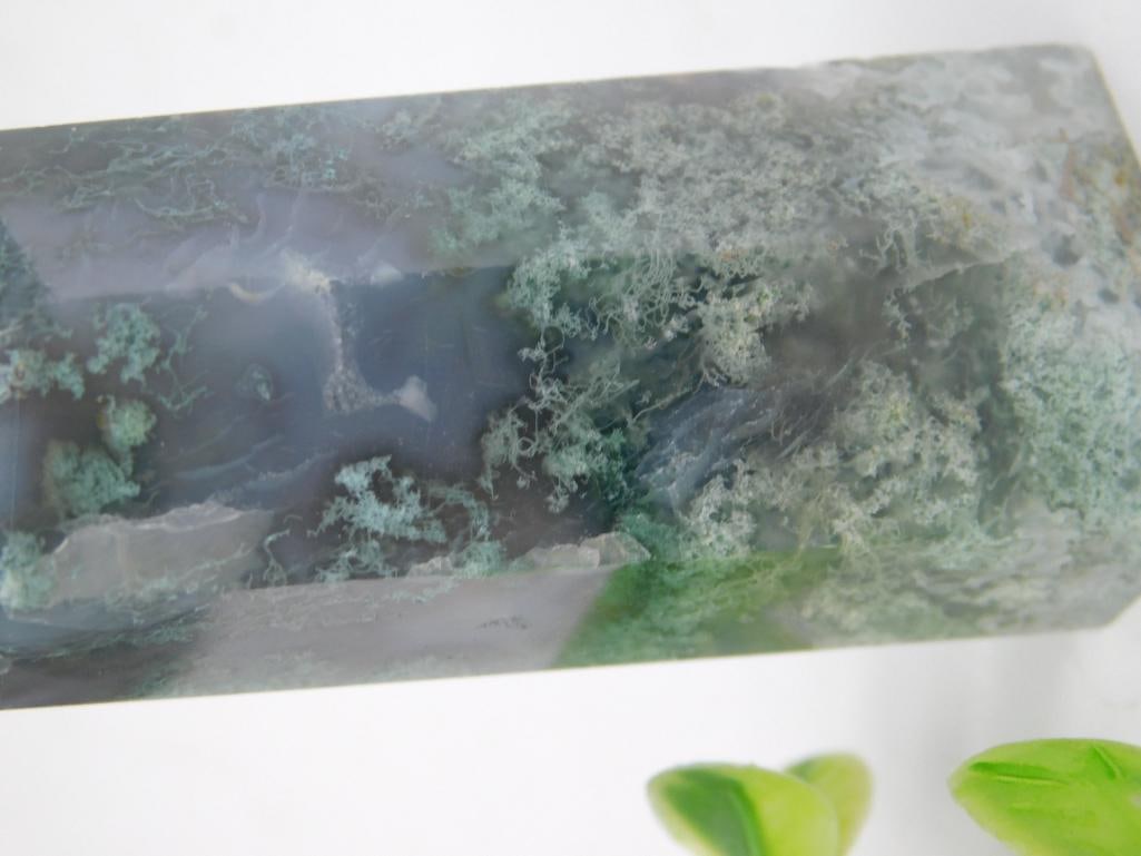 Polished Moss Agate Crystal Point - 2
