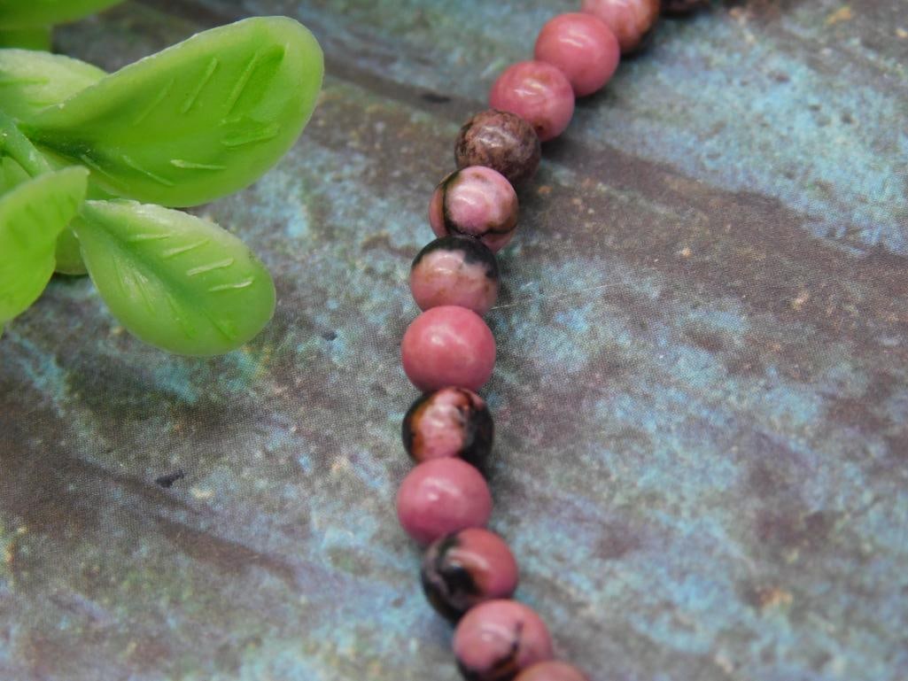 Rhodonite Beaded Stretch Bracelet - 2