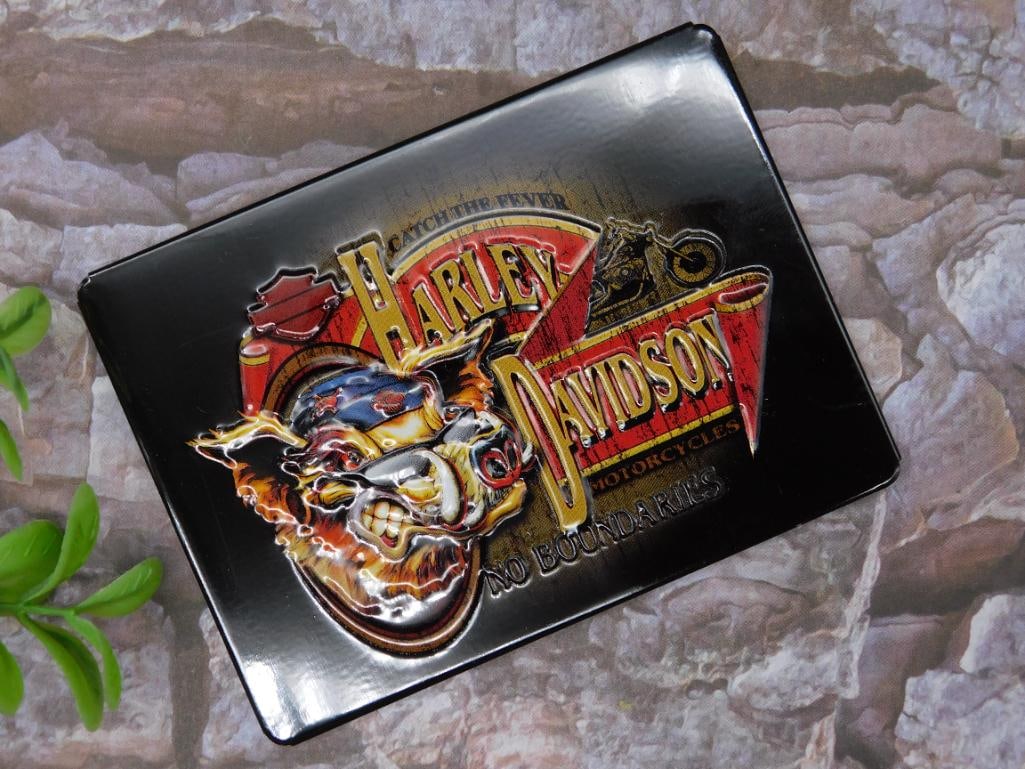 Harley-Davidson Magnet with Embossed Graphic Design: Harley-Davidson Magnet with Embossed Graphic Design