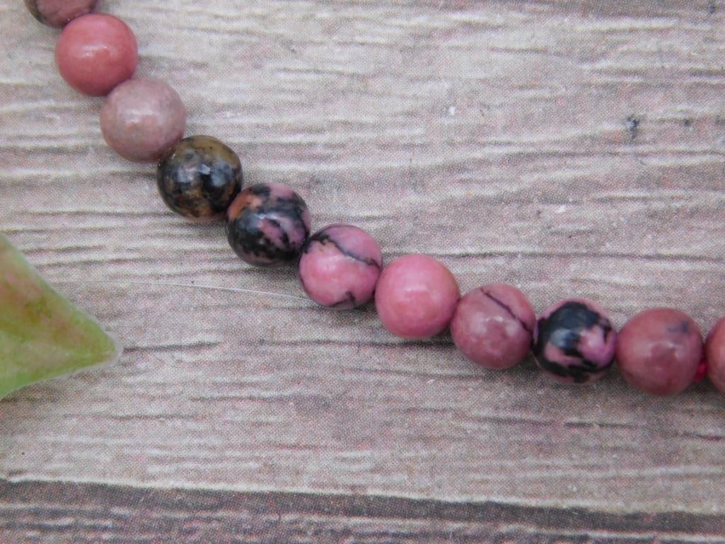Rhodonite Beaded Stretch Bracelet - 2