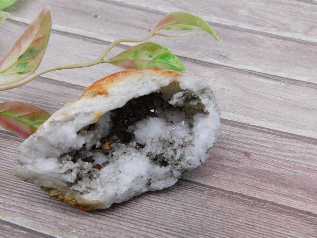 Geode with Crystal Interior and Measuring Ruler - 2