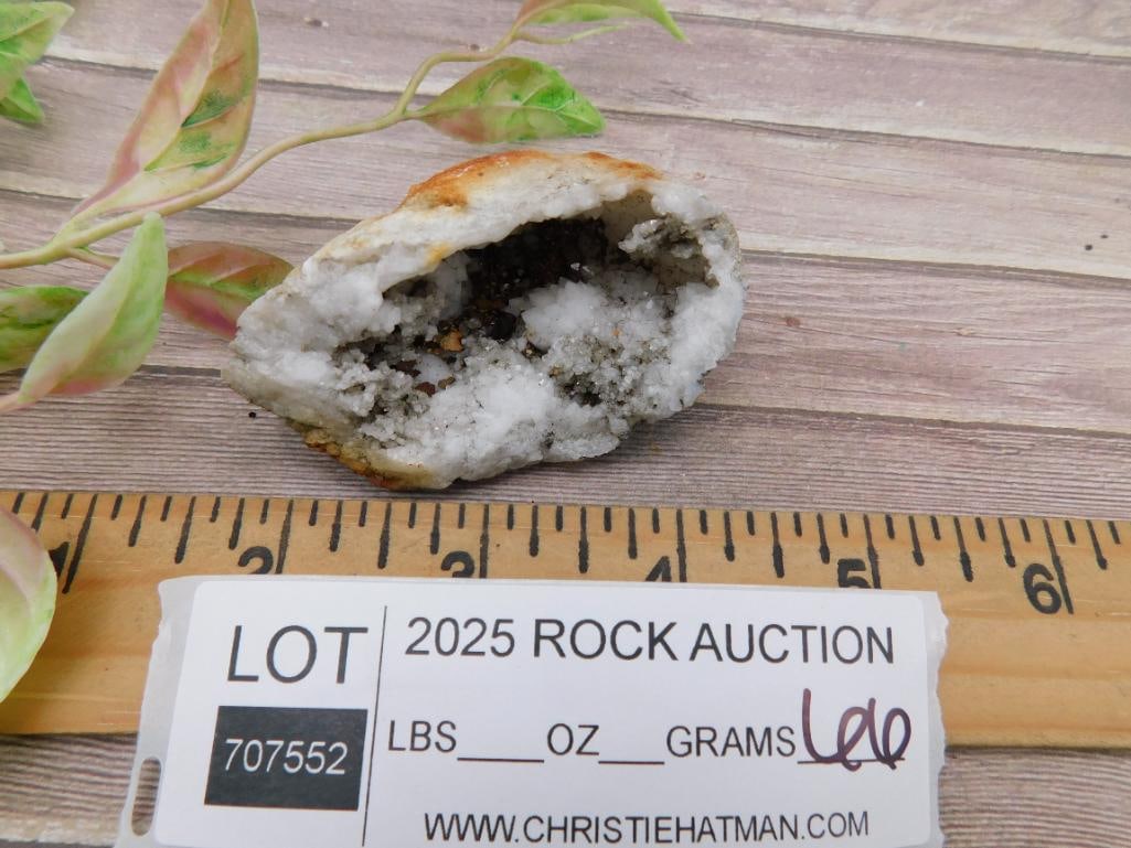 Geode with Crystal Interior and Measuring Ruler - 3