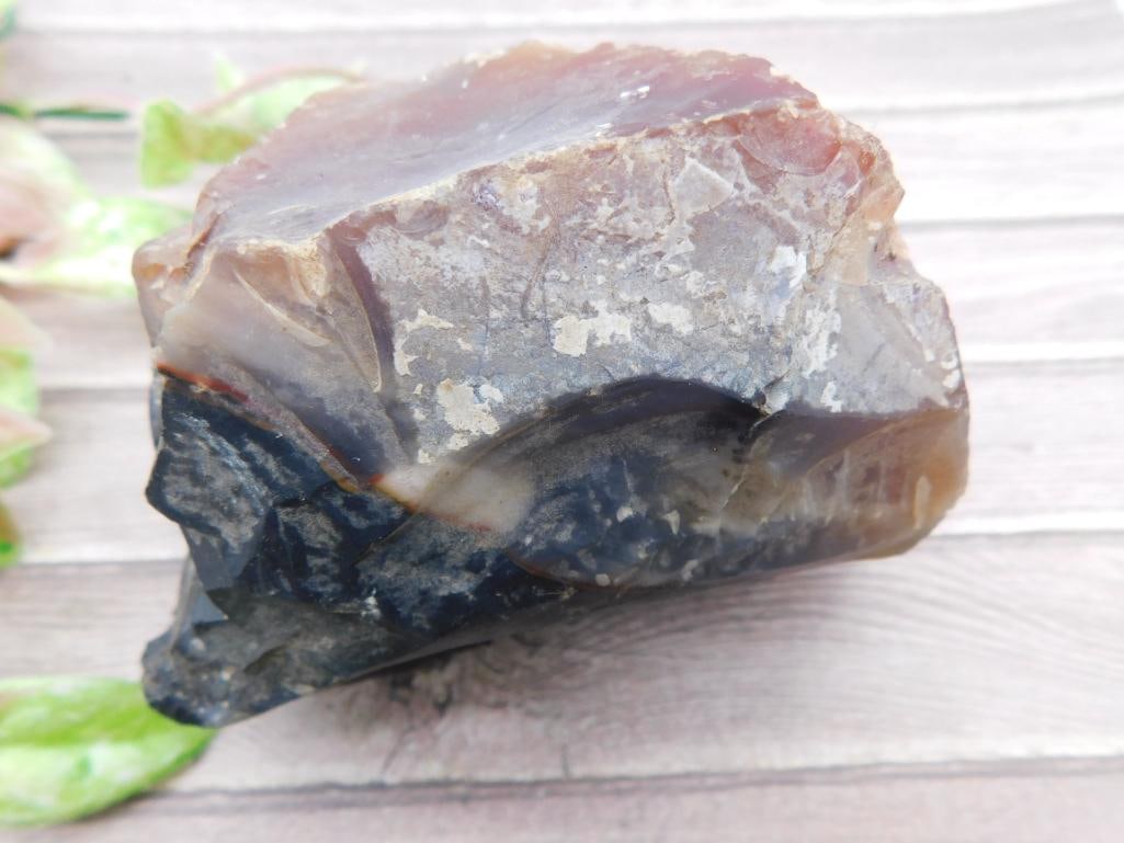 Rough Agate Rock Specimen with Multicolored Layers - 2