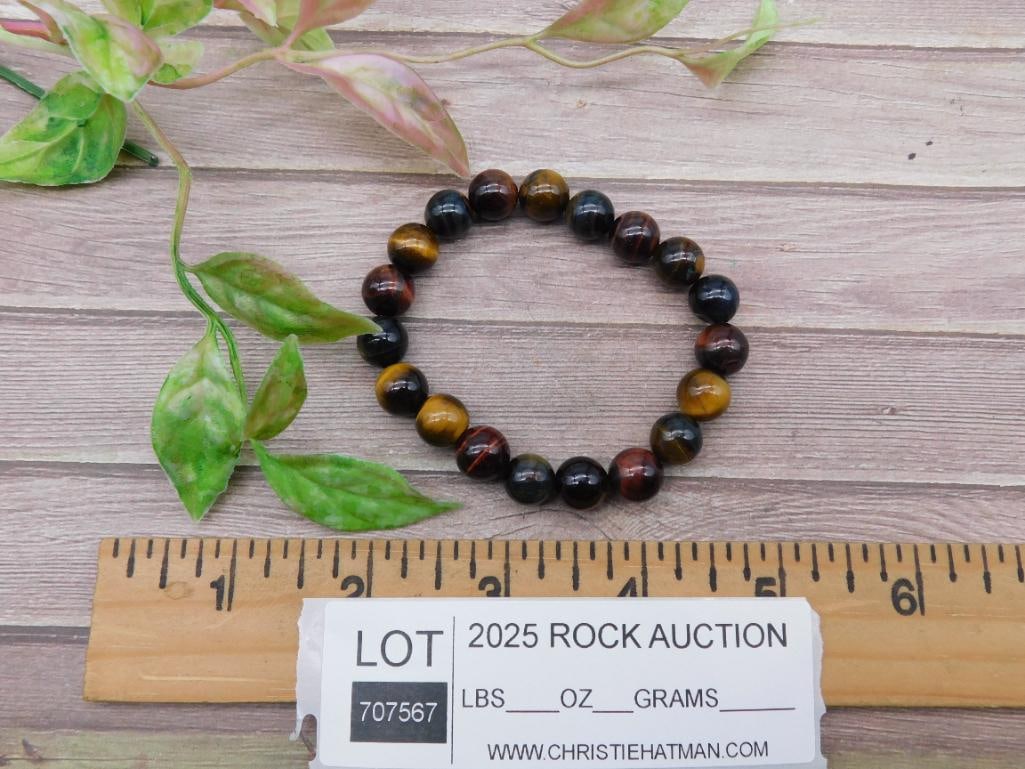 Multicolored Tiger?s Eye Beaded Bracelet - 3
