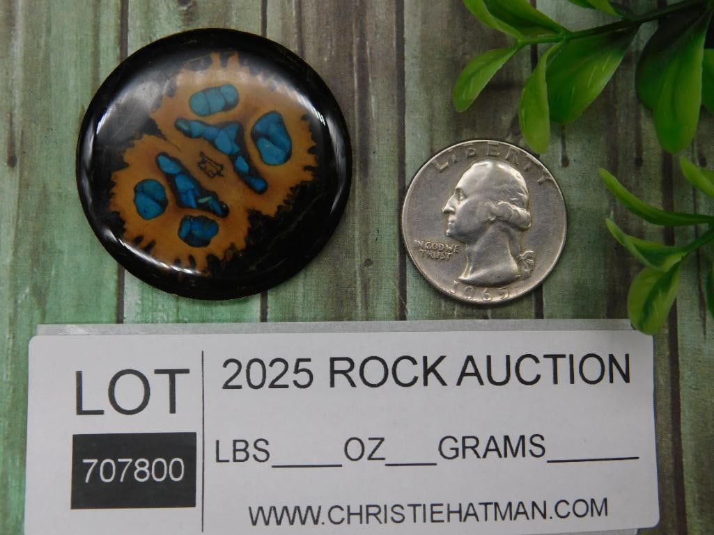 Cabochon With Turquoise Inlay - 2
