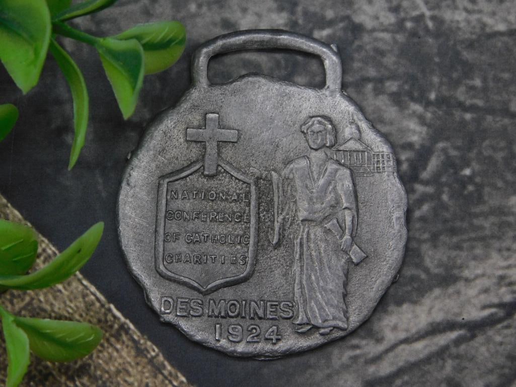 1924 National Catholic Charities Watch Fob Des Moines (1 of 2)